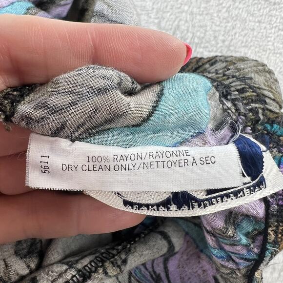 Vtg 90s Mr. K Large Petite LP Pants MC Hammer Floral Tapered Grunge Street Punk - Picture 10 of 15